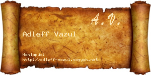 Adleff Vazul névjegykártya